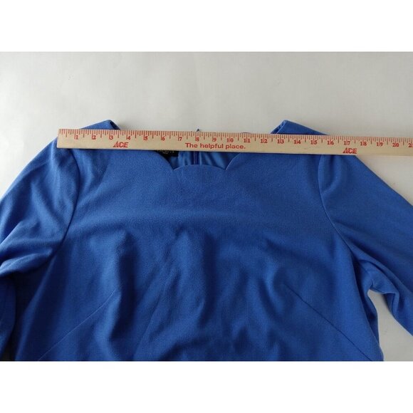 Talbots Womens Shift Dress Blue Lined Tie Bow Long Sleeve 12P Petite - Picture 8 of 13